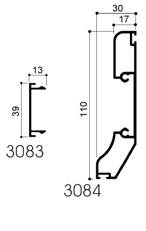 cod. art. FM3083-3084 : profilo in alluminio speciale