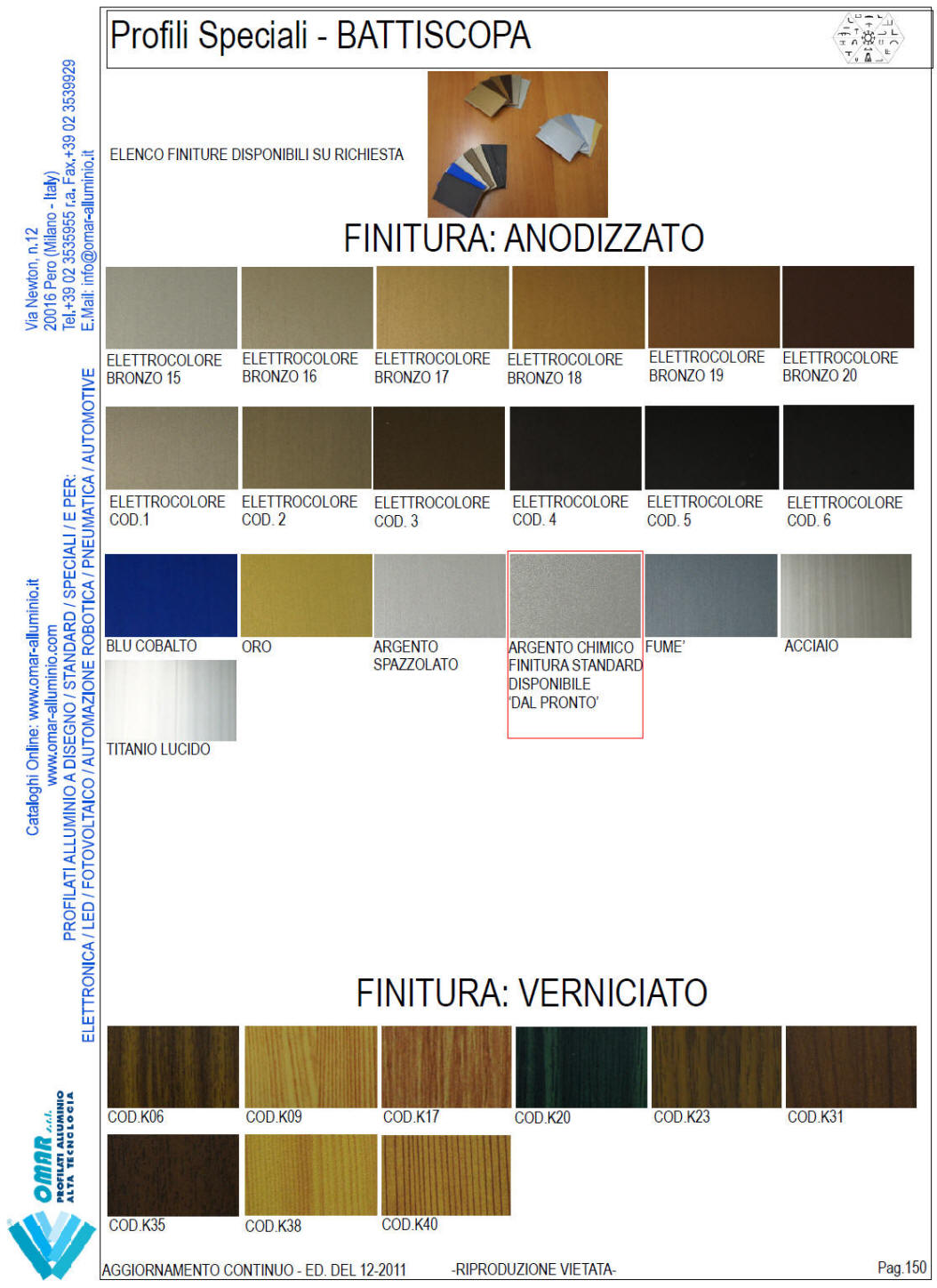 battiscopa in alluminio anodizzato